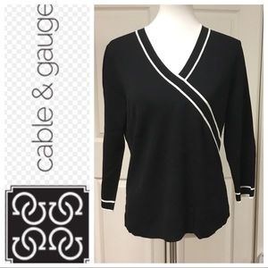❤️BLACK & WHITE CABLE & GAUGE SWEATER